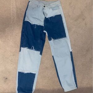 Multicoloured blue jeans